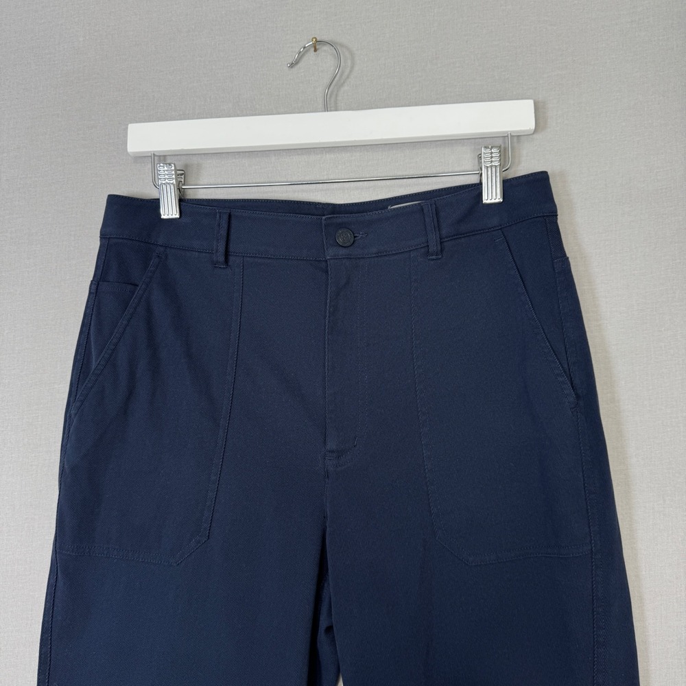 G/FORE Cotton Twill High Rise Straight Tapered Trouser Womens 10 Blue Golf Pant - Picture 2 of 12